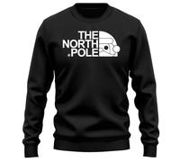 PrintBar North Pole - Sudadera con cara de Papá Noel - ¡Ho Ho Hilarious! Diseño unisex, 80 % algodón, perfecta para travesuras navideñas y alegría navideña, Negro, M