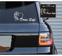 Printbeat Calcomanías de vinilo Drive Safe with Love para autos, furgonetas, camiones y portátiles (blanco, 3.5 x 7)