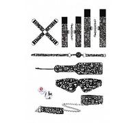 Printed Bondage Kit - Love Street Art Fashion - Black