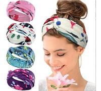 Printed Cross Yoga Headband, 2025 New Boho Headbands for Women Non Slip Wide Headbands for Women,Ultra-Soft, Breathable Fabric - Not Tighten the Scalp (I)