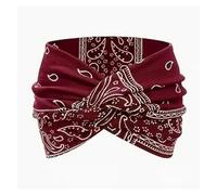 Printed Cross Yoga Headband,Boho Headbands for Women, Paisley Print Hair Band Wide Hair Band, Twist Headbands for Women (1Pcs-B)