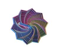 Printed Handheld Fidget Device, Geometric Spin Relax Tool, Compact Object, Authentic Tactile Focus Aid for Office School Bedroom Commuting Break Time Use 4.61x4.61in