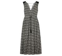 Printed Midi Dress with V-Neck and Cotton Lace Piece ON Shoulders