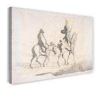 Printed Paintings Impresión sobre Lienzo (120x80cm): Honoré Daumier - Don Quijote y Sancho Panza