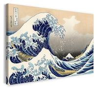 Printed Paintings Impresión sobre Lienzo (120x80cm): Katsushika Hokusai - Bajo la Ola de Kanagawa