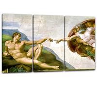 Printed Paintings Impresión sobre Lienzo 3 Partes(120x80cm): Michelangelo - La creación de Adán