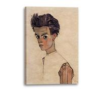 Printed Paintings Impresión sobre Lienzo (40x60cm): Egon Schiele - Autorretrato