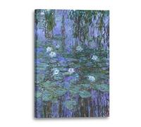 Printed Paintings Impresión sobre Lienzo (80x120cm): Claude Monet - Nenúfares en el Agua Azul