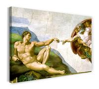 Printed Paintings Impresión sobre Lienzo (80x60cm): Michelangelo - La creación de Adán