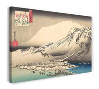 Printed Paintings Impresión sobre Lienzo (80x60cm): Utagawa Hiroshige - Noche de Nieve en Hira, l