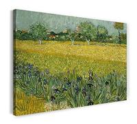 Printed Paintings Impresión sobre Lienzo (80x60cm): Vincent Van Gogh - Campo con Flores Cerca de