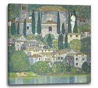 Printed Paintings Impresión sobre Lienzo Gustav Klimt - Iglesia en Cassone (Paisaje con cipreses) (1913)
