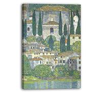 Printed Paintings Impresión sobre Lienzo Gustav Klimt - Iglesia en Cassone (Paisaje con cipreses) (1913)