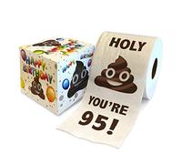 Printed TP Holy Poop You're 95 Printed Toilet Paper Gag Gift - Happy 95th Birthday Funny Toilet Paper For Best Prank, Surprise, Bathroom Decor, Novelty Bday Fun Gift For Men or Women - 500 Sheets