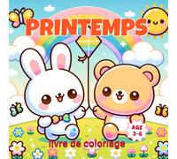 Printemps: Livre de Coloriage | Dessins Mignons avec Questions Éducatives | Gros Contours Faciles pour Maternelle | Activité Créative et Apprentissage
