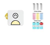 Printer Pocket Thermal Label Printer Portable Bluetooth Wireless Receipt Label Sticker Printer Paper (Color: Yellow Add 9 Rolls)