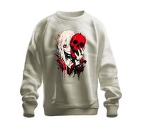 Printera Anime Girl Red Calavera Gótica Emo Sudadera Suéter, naturaleza, XL