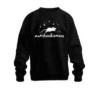 Printera Antifascismo Ratón Antifa Statement Sudadera Jersey, Negro , L
