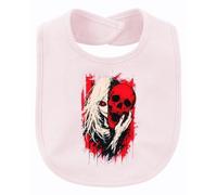 Printera Babero de bebé con calavera roja de anime de terror, Rosa., Talla única