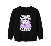 Printera Batería Social Vacía Niños Sudadera Suéter, Negro , 116