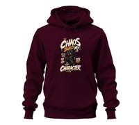 Printera Chaos Built My Character Japan Y2K - Sudadera con capucha, granate