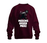 Printera contra Merz Cat Statement Sudadera Suéter, granate, XL
