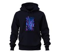 Printera Cyberpunk City Neon Future Japan Y2K - Sudadera con capucha, azul marino, S