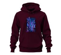 Printera Cyberpunk City Neon Future Japan Y2K - Sudadera con capucha, granate, XXL