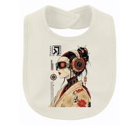 Printera Cyberpunk Geisha Japan Cyborg Y2K Babero para bebé, naturaleza, Talla única