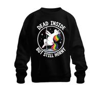 Printera Dead Inside But Still Horny Unicorn Pole Sudadera Sudadera, Negro , L