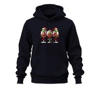Printera Drink Drank Drunk Divertido Vino Copa de Vino Papá Noel Regalo Unisex Sudadera con Capucha, azul marino, M