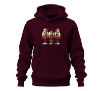 Printera Drink Drank Drunk Divertido Vino Copa de Vino Papá Noel Regalo Unisex Sudadera con Capucha, granate, M