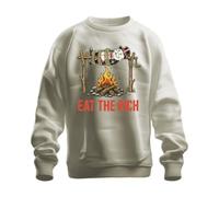 Printera Eat the Rich Capitalismo Statement - Sudadera con capucha, naturaleza, XXL