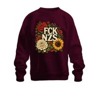 Printera FCK NZS Antifascismo Rose Statement Sudadera Sudadera, granate, M