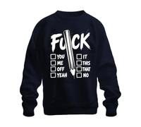 Printera Fuck Checklist Pencil You Me It This Sudadera Sudadera, azul marino, S