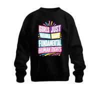 Printera Girls Just Wanna Have Statement Sudadera Sudadera, Negro, M