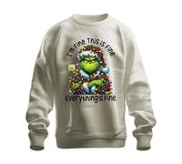 Printera Grinch I'm Fine This is Fine Everything's Fine Everything's Fine Christmas Funny - Sudadera unisex, naturaleza, M