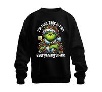 Printera Grinch I'm Fine This is Fine Everything's Fine Everything's Fine Christmas Funny - Sudadera unisex, Negro , M