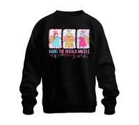 Printera Hark The Herald Angels Sing Navidad Ángel Pastel Regalo Unisex Sudadera Sudadera, Negro , L