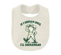 Printera If I Shenan Once I'll Shenanigan Frosch Cowboy Hat Baby Babero | Peto divertido, botas de goma, granjero, occidental, granjero, anfibio, humor, granja, frase, vintage, idea de regalo