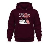 Printera If You Love Me Let Me Sleep Cansado Sudadera con Capucha | pingüino, dormir, kawaii, dormir largo, manta para la mañana, dormir por el mediodía, acurrucarse, cama, almohada, descansar