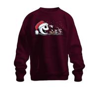 Printera Jack Skellington - Sudadera unisex con diseño de esqueleto de Papá Noel, granate, L