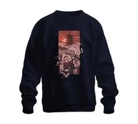 Printera Japón Pagoda Cherry Blossoms Sakura Templo Sudadera Suéter, azul marino, L