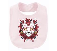 Printera Kitsune Mascarilla Japonés Zorro Babero Bebé, Rosa., Talla única