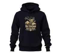 Printera MEI - Sudadera con capucha (piel), diseño con texto "Hod no da Hirsch Bayern, azul marino, 3XL