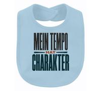 Printera Mi ritmo tiene carácter Divertido Babero Bebé, azul claro, Talla única