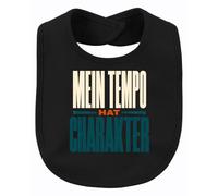 Printera Mi ritmo tiene carácter Divertido Babero Bebé, Negro , Talla única