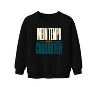 Printera Mi ritmo tiene carácter divertido niños sudadera suéter, Negro , 116