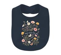 Printera No hay lugar para baberos de bebé con flores silvestres NZS | Sarcasmo Antifascismo Tolerancia Contra Derecho Diversidad Izquierda Política Insectos Pradera de verano Pastel Idea de