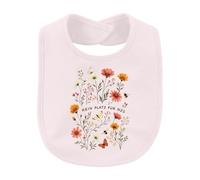 Printera No hay lugar para baberos de bebé con flores silvestres NZS | Sarcasmo Antifascismo Tolerancia Contra Derecho Diversidad Izquierda Política Insectos Pradera de verano Pastel Idea de